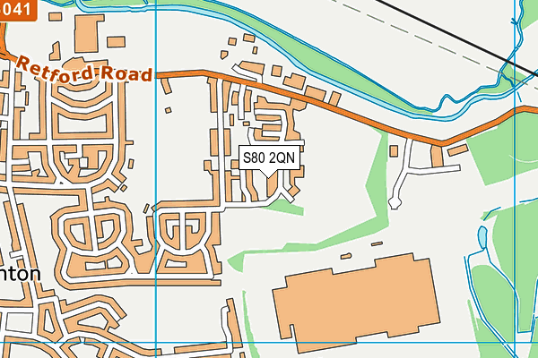 S80 2QN map - OS VectorMap District (Ordnance Survey)
