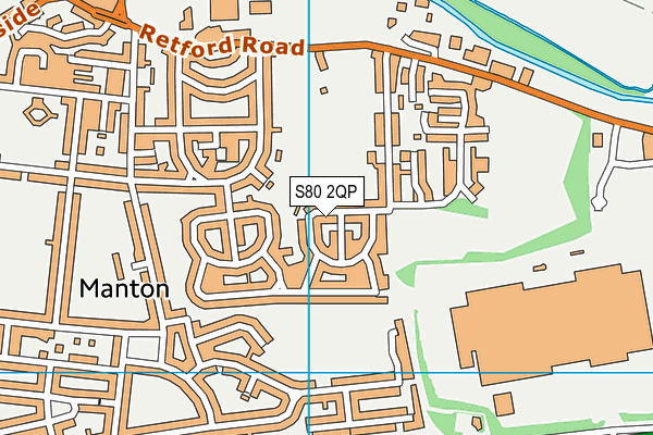 S80 2QP map - OS VectorMap District (Ordnance Survey)