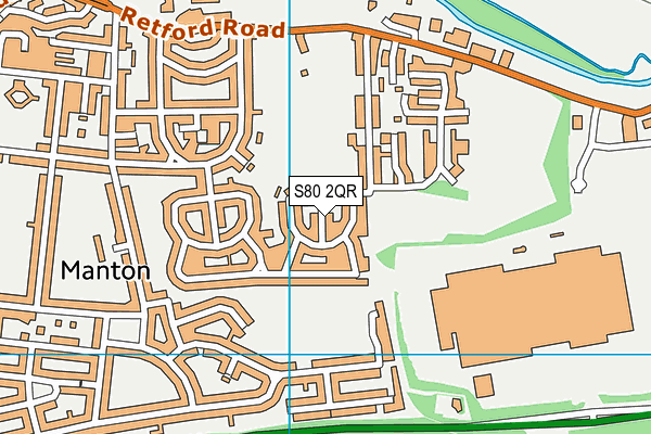 S80 2QR map - OS VectorMap District (Ordnance Survey)