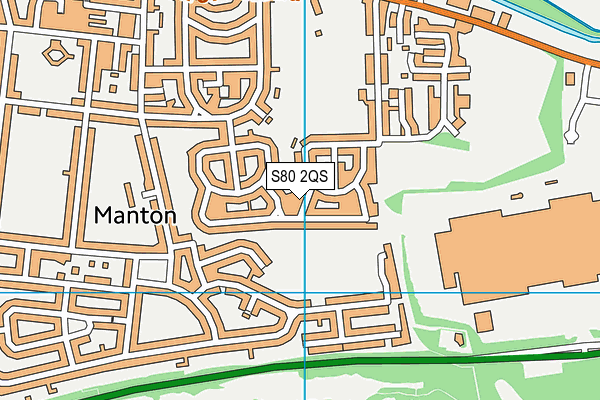 S80 2QS map - OS VectorMap District (Ordnance Survey)