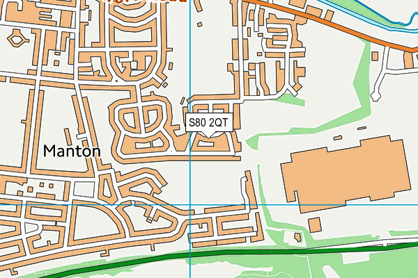 S80 2QT map - OS VectorMap District (Ordnance Survey)