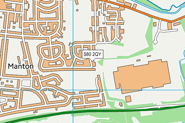 S80 2QY map - OS VectorMap District (Ordnance Survey)