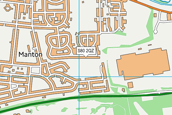 S80 2QZ map - OS VectorMap District (Ordnance Survey)