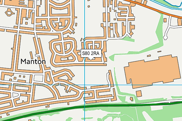 S80 2RA map - OS VectorMap District (Ordnance Survey)