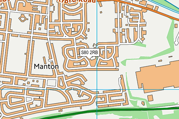 S80 2RB map - OS VectorMap District (Ordnance Survey)