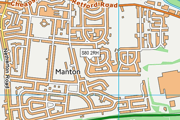 S80 2RH map - OS VectorMap District (Ordnance Survey)