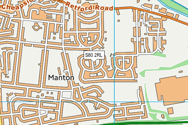 S80 2RL map - OS VectorMap District (Ordnance Survey)