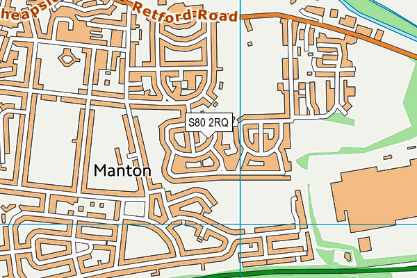 S80 2RQ map - OS VectorMap District (Ordnance Survey)