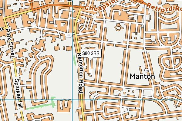 S80 2RR map - OS VectorMap District (Ordnance Survey)