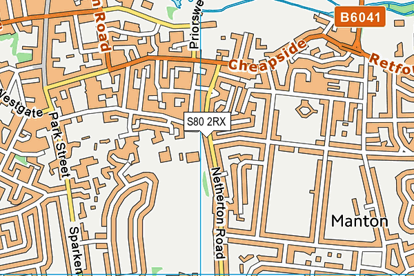 S80 2RX map - OS VectorMap District (Ordnance Survey)