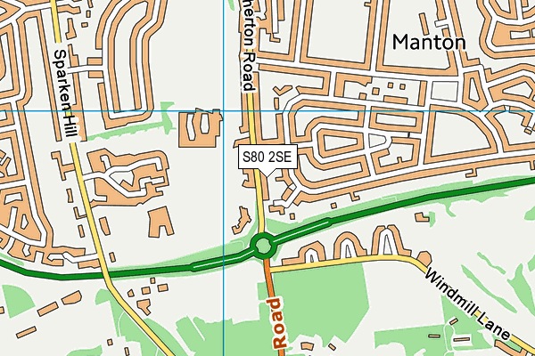 S80 2SE map - OS VectorMap District (Ordnance Survey)
