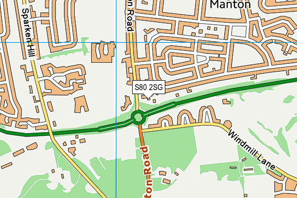 S80 2SG map - OS VectorMap District (Ordnance Survey)