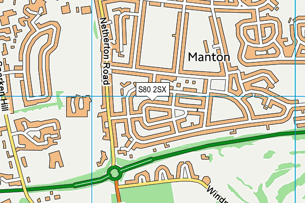 S80 2SX map - OS VectorMap District (Ordnance Survey)
