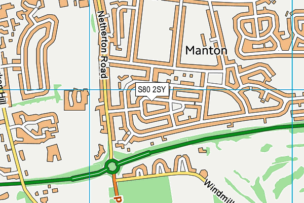 S80 2SY map - OS VectorMap District (Ordnance Survey)