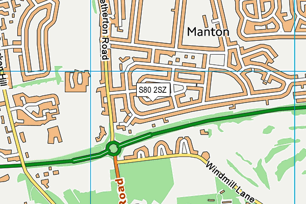 S80 2SZ map - OS VectorMap District (Ordnance Survey)
