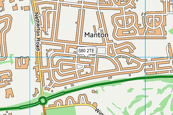 S80 2TE map - OS VectorMap District (Ordnance Survey)