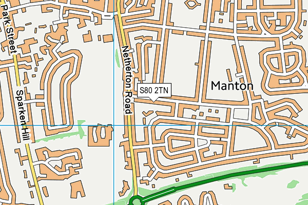 S80 2TN map - OS VectorMap District (Ordnance Survey)