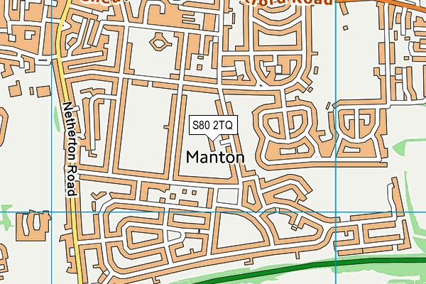 S80 2TQ map - OS VectorMap District (Ordnance Survey)