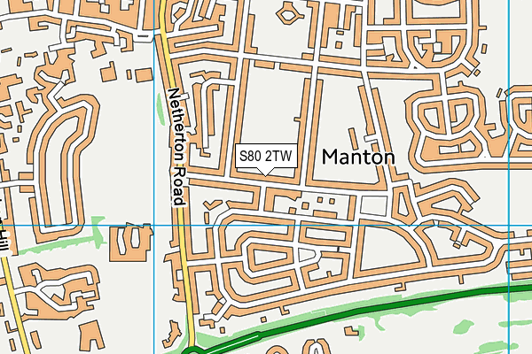 S80 2TW map - OS VectorMap District (Ordnance Survey)