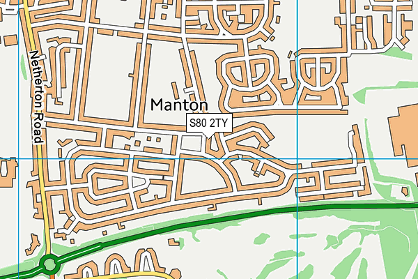 S80 2TY map - OS VectorMap District (Ordnance Survey)