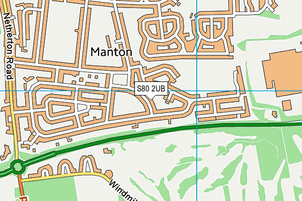 S80 2UB map - OS VectorMap District (Ordnance Survey)