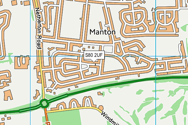 S80 2UF map - OS VectorMap District (Ordnance Survey)