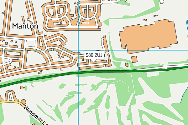 S80 2UJ map - OS VectorMap District (Ordnance Survey)