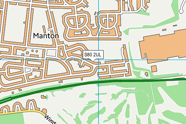 S80 2UL map - OS VectorMap District (Ordnance Survey)