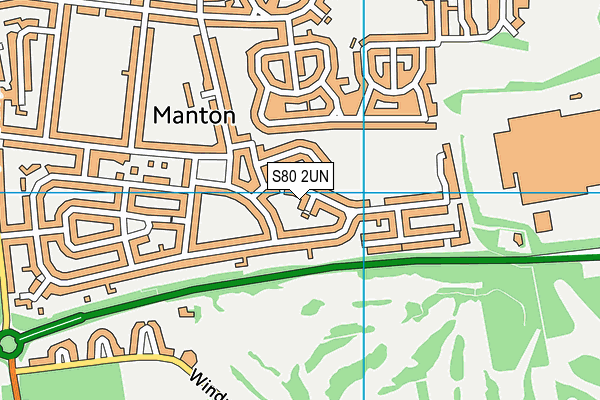 S80 2UN map - OS VectorMap District (Ordnance Survey)