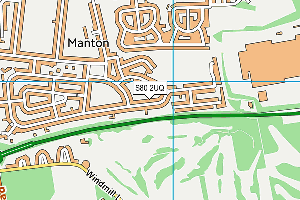S80 2UQ map - OS VectorMap District (Ordnance Survey)
