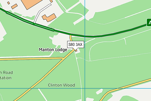 S80 3AX map - OS VectorMap District (Ordnance Survey)