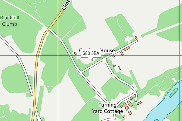 Clumber Park Cricket Club map (S80 3BA) - OS VectorMap District (Ordnance Survey)