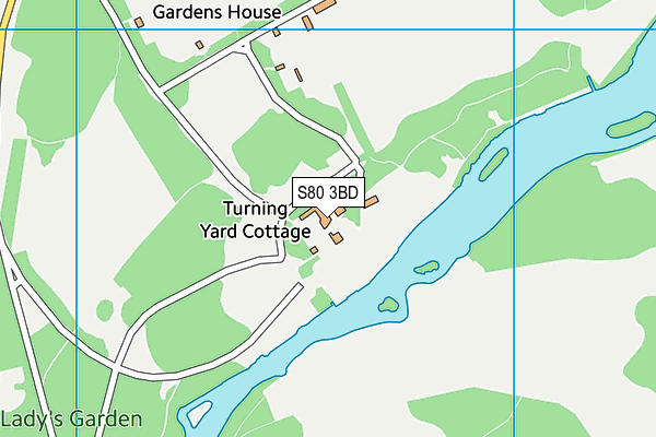 S80 3BD map - OS VectorMap District (Ordnance Survey)