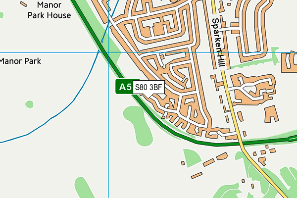 S80 3BF map - OS VectorMap District (Ordnance Survey)