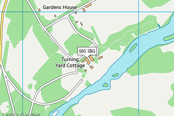 S80 3BG map - OS VectorMap District (Ordnance Survey)