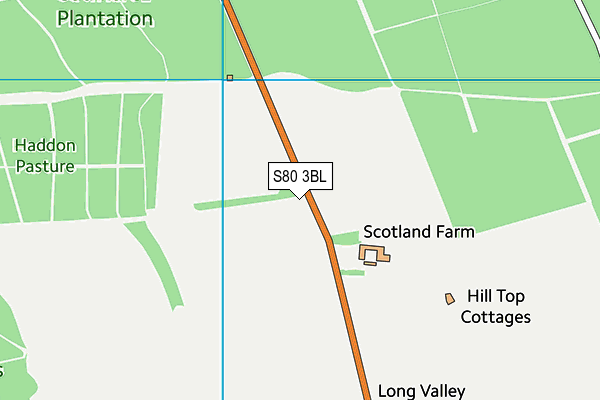 S80 3BL map - OS VectorMap District (Ordnance Survey)