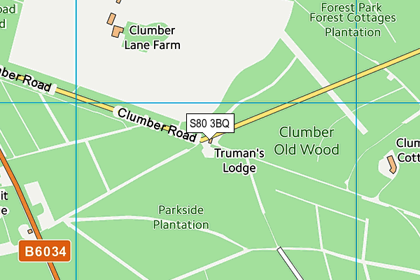 S80 3BQ map - OS VectorMap District (Ordnance Survey)