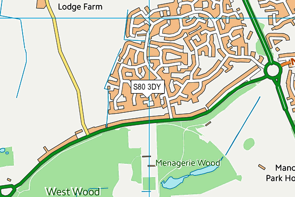 S80 3DY map - OS VectorMap District (Ordnance Survey)