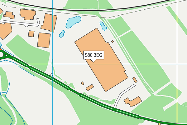 S80 3EG map - OS VectorMap District (Ordnance Survey)