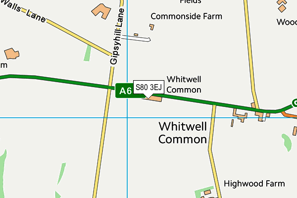 S80 3EJ map - OS VectorMap District (Ordnance Survey)