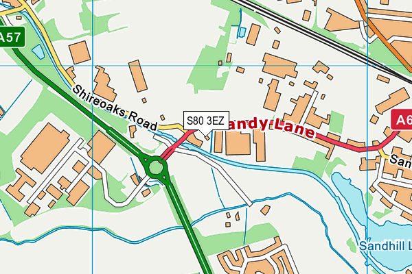 S80 3EZ map - OS VectorMap District (Ordnance Survey)