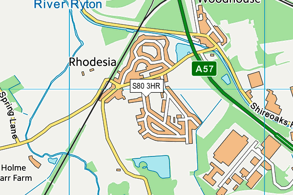 S80 3HR map - OS VectorMap District (Ordnance Survey)