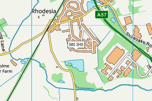 S80 3HS map - OS VectorMap District (Ordnance Survey)