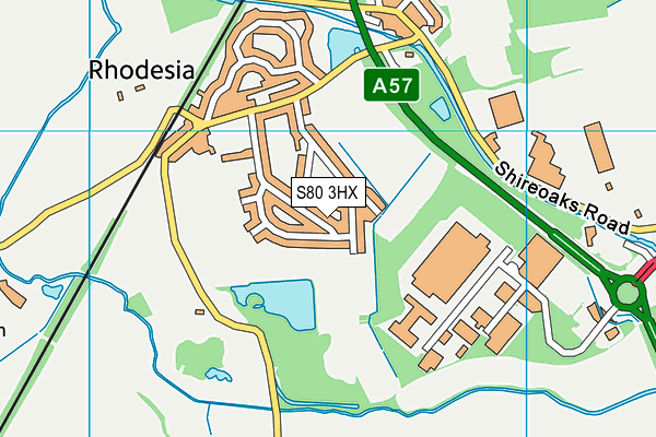 S80 3HX map - OS VectorMap District (Ordnance Survey)