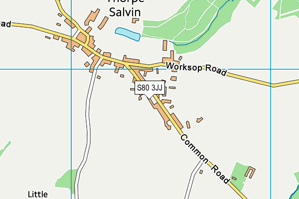 S80 3JJ map - OS VectorMap District (Ordnance Survey)