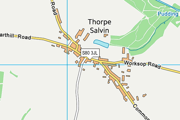 S80 3JL map - OS VectorMap District (Ordnance Survey)