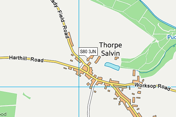 S80 3JN map - OS VectorMap District (Ordnance Survey)