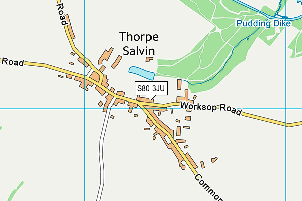 S80 3JU map - OS VectorMap District (Ordnance Survey)