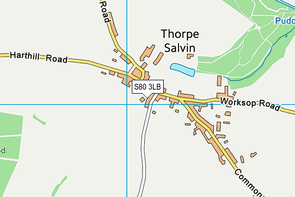 S80 3LB map - OS VectorMap District (Ordnance Survey)