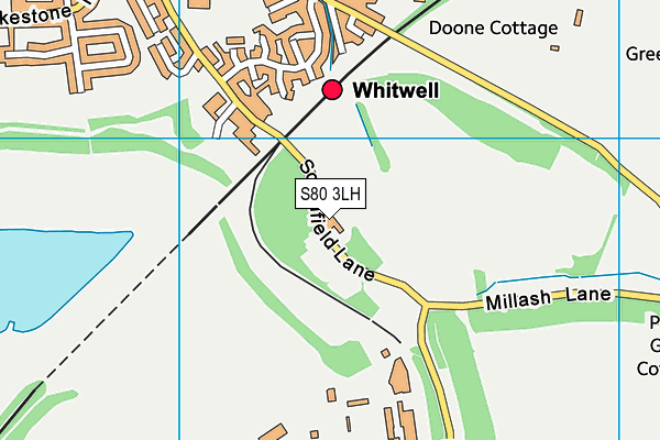 S80 3LH map - OS VectorMap District (Ordnance Survey)